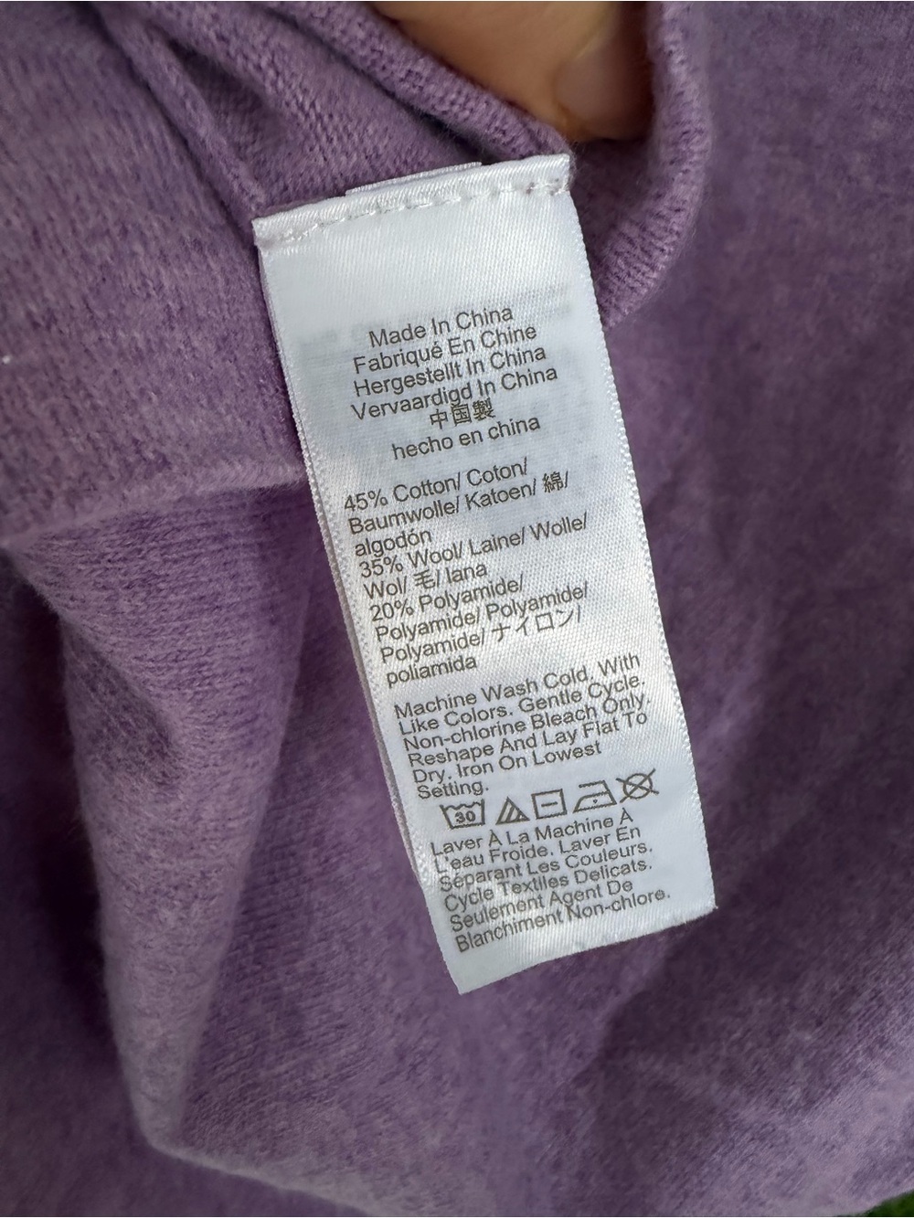 J.Crew Teddie Wool Cotton Blend Sweater XS Lavender Purple Crewneck Knit - Picture 5 of 7